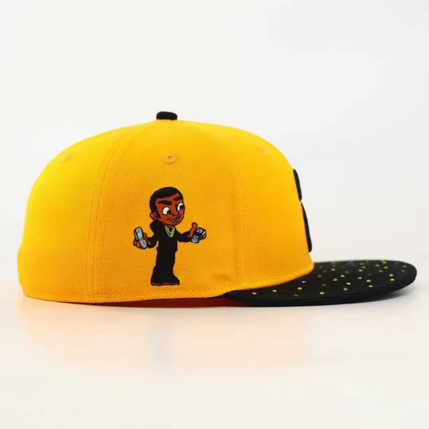 2Loyal “Fitted” Yellow Rhinestone/Black